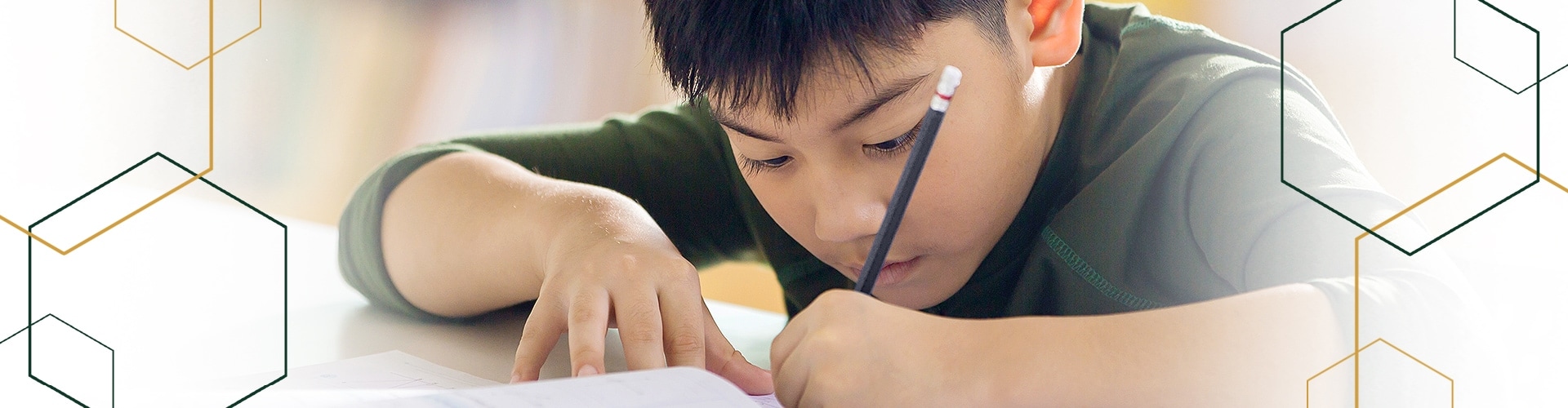 young child writing