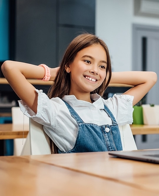 young girl smiling